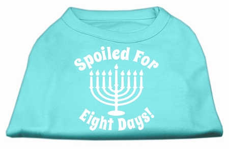 Spoiled for 8 Days Screenprint Dog Shirt Aqua XXL