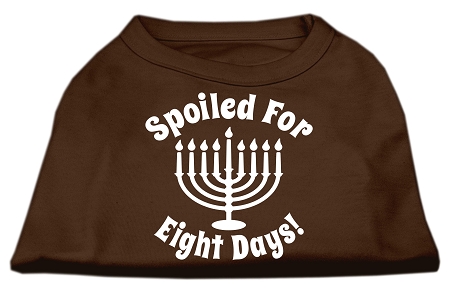 Spoiled for 8 Days Screenprint Dog Shirt Brown Sm