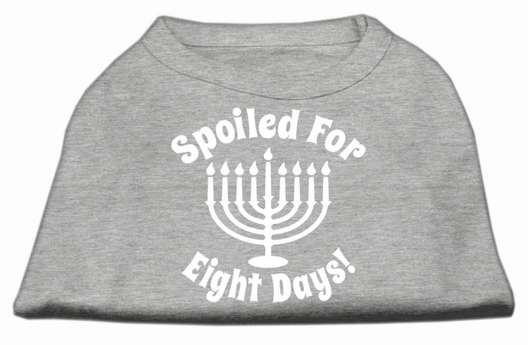 Spoiled for 8 Days Screenprint Dog Shirt Grey Sm