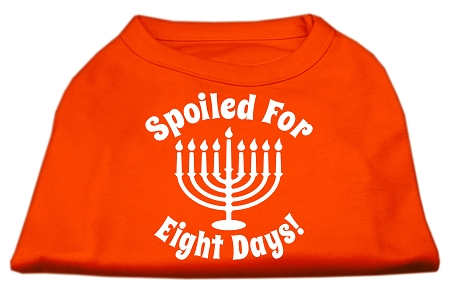 Spoiled for 8 Days Screenprint Dog Shirt Orange Med