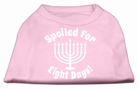 Spoiled for 8 Days Screenprint Dog Shirt Light Pink Med