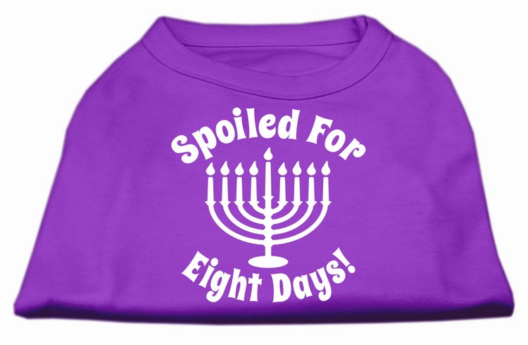 Spoiled for 8 Days Screenprint Dog Shirt Purple Med