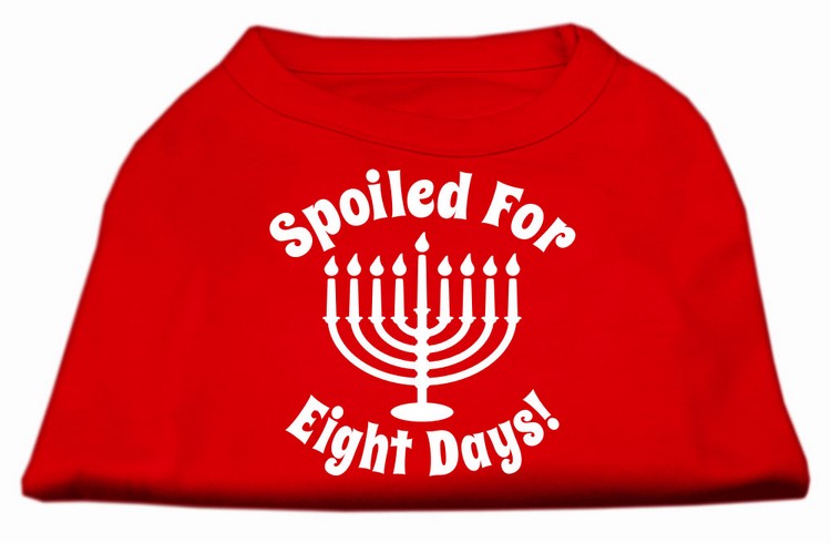 Spoiled for 8 Days Screenprint Dog Shirt Red Med