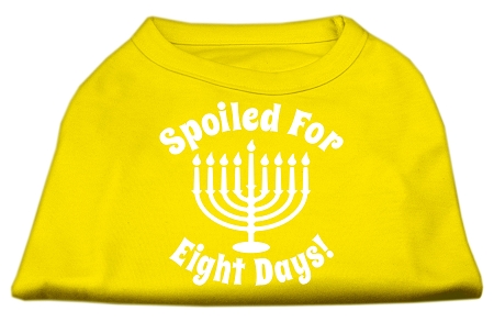 Spoiled for 8 Days Screenprint Dog Shirt Yellow Med