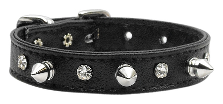 "Just the Basics" Crystal and Spike Collars Black 16