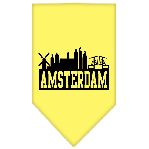 Amsterdam Skyline Screen Print Bandana Yellow Large
