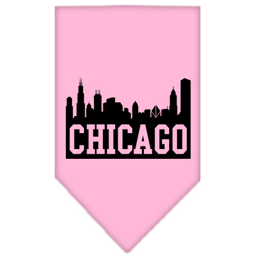 Chicago Skyline Screen Print Bandana Light Pink Large
