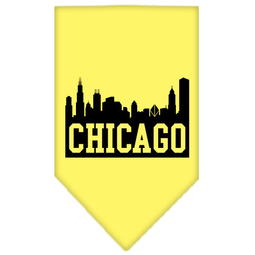 Chicago Skyline Screen Print Bandana Yellow Large