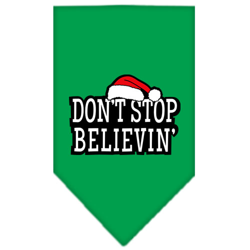 Don't Stop Believin Screen Print Bandana Emerald Green Large