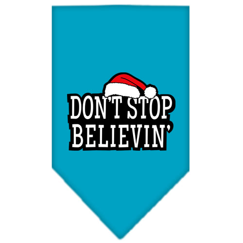 Don't Stop Believin Screen Print Bandana Turquoise Large