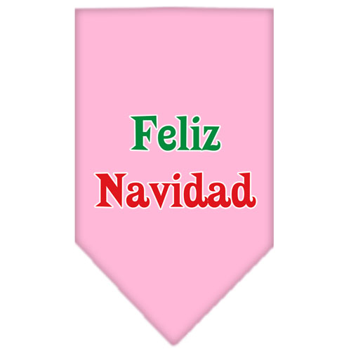 Feliz Navidad Screen Print Bandana Light Pink Large