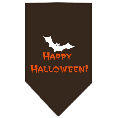 Happy Halloween Screen Print Bandana Cocoa Large