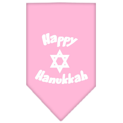 Happy Hanukkah Screen Print Bandana Light Pink Large