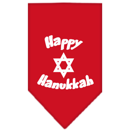 Happy Hanukkah Screen Print Bandana Red Large