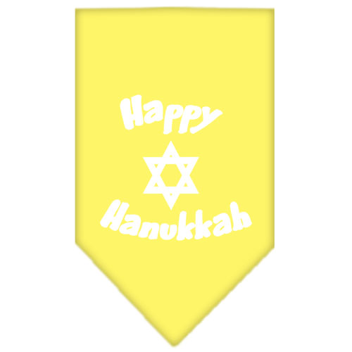 Happy Hanukkah Screen Print Bandana Yellow Large