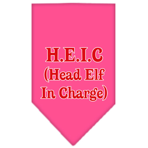 Head elf In Charge Screen Print Bandana Bright Pink Large