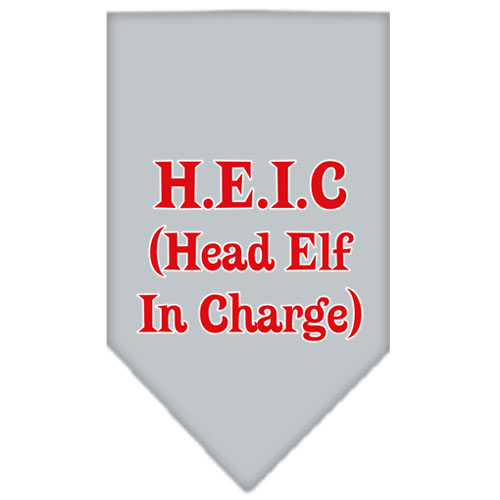 Head elf In Charge Screen Print Bandana Grey Small