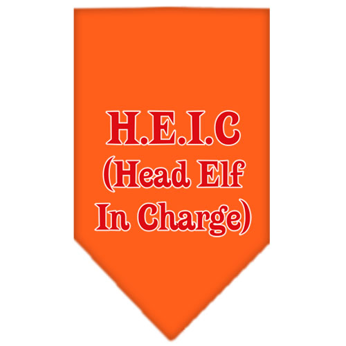 Head elf In Charge Screen Print Bandana Orange Small