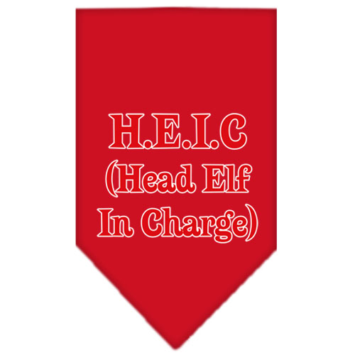 Head elf In Charge Screen Print Bandana Red Small