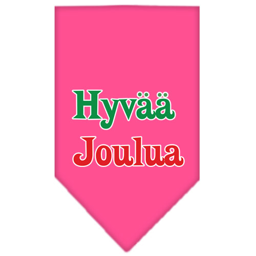 Hyvaa Joulua Screen Print Bandana Bright Pink Large