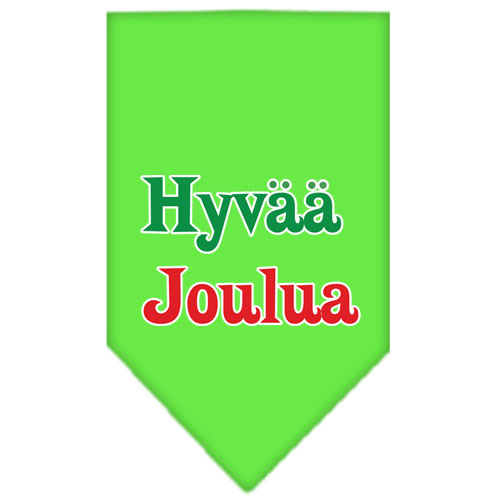 Hyvaa Joulua Screen Print Bandana Lime Green Large