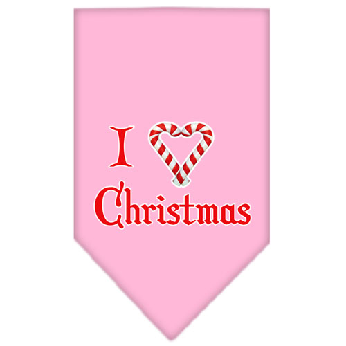 Heart Christmas Screen Print Bandana Light Pink Large