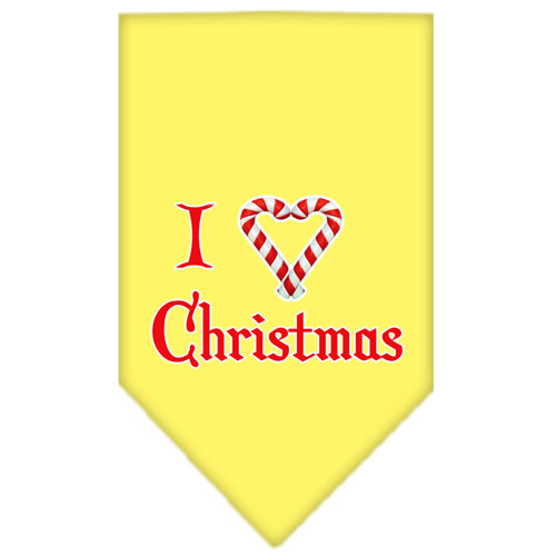 Heart Christmas Screen Print Bandana Yellow Large