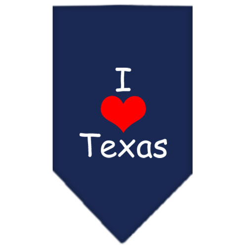 I Heart Texas Screen Print Bandana Navy Blue large
