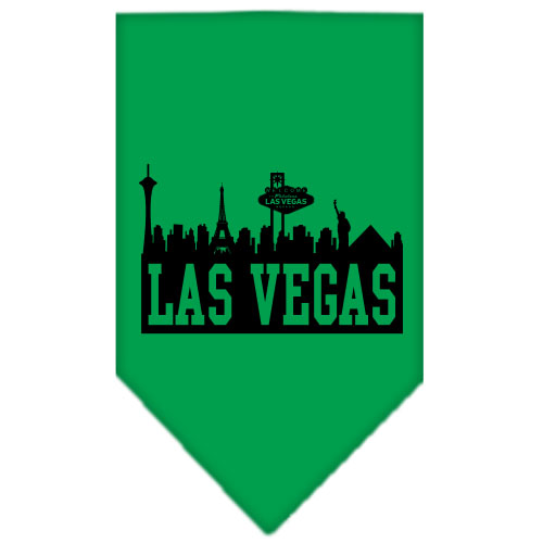 Las Vegas Skyline Screen Print Bandana Emerald Green Small