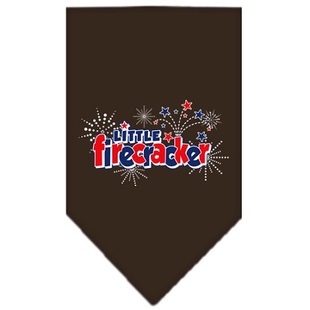 Little Firecracker Screen Print Bandana Cocoa Small