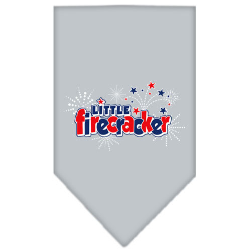 Little Firecracker Screen Print Bandana Grey Small