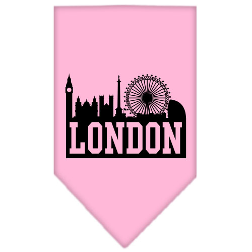 London Skyline Screen Print Bandana Light Pink Large
