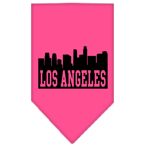 Los Angeles Skyline Screen Print Bandana Bright Pink Large