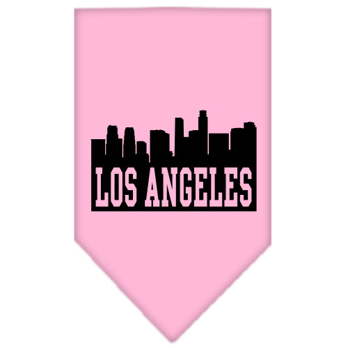 Los Angeles Skyline Screen Print Bandana Light Pink Large