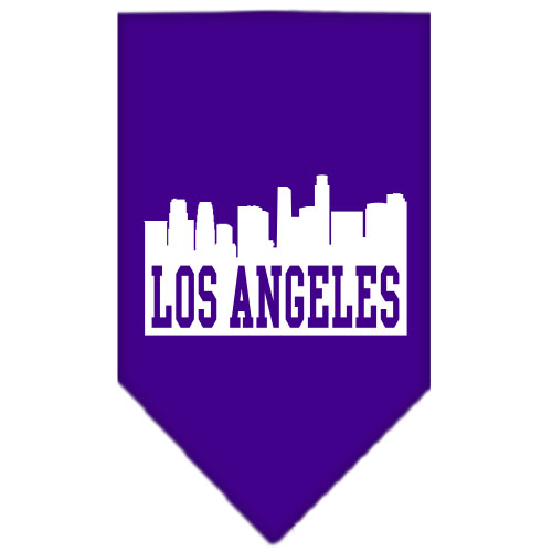 Los Angeles Skyline Screen Print Bandana Purple Large