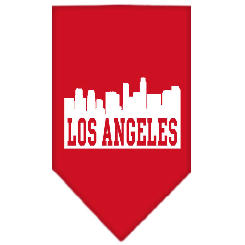Los Angeles Skyline Screen Print Bandana Red Large