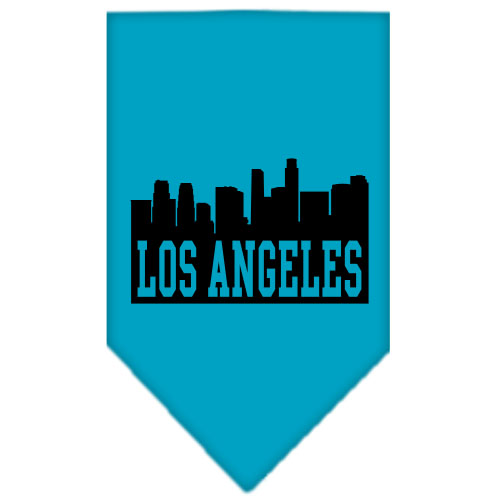 Los Angeles Skyline Screen Print Bandana Turquoise Large