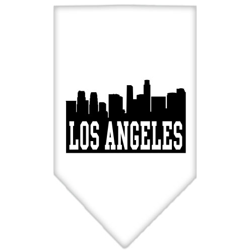 Los Angeles Skyline Screen Print Bandana White Large