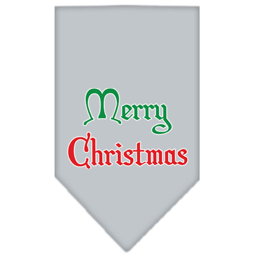 Merry Christmas Screen Print Bandana Grey Large
