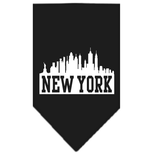 New York Skyline Screen Print Bandana Black Large