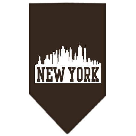New York Skyline Screen Print Bandana Cocoa Large
