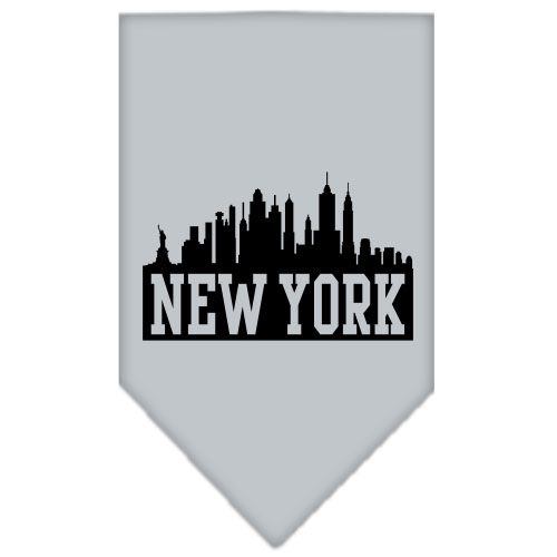New York Skyline Screen Print Bandana Grey Large