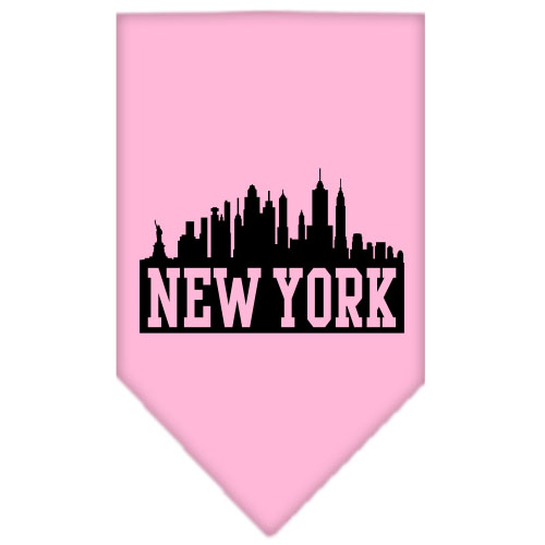 New York Skyline Screen Print Bandana Light Pink Large