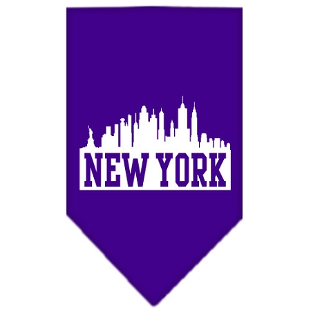 New York Skyline Screen Print Bandana Purple Large