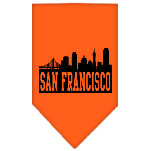 San Francisco Skyline Screen Print Bandana Orange Large