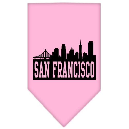 San Francisco Skyline Screen Print Bandana Light Pink Large