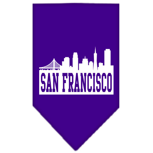 San Francisco Skyline Screen Print Bandana Purple Large