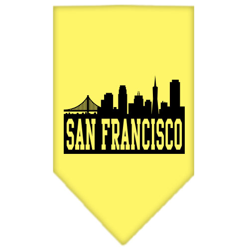 San Francisco Skyline Screen Print Bandana Yellow Large