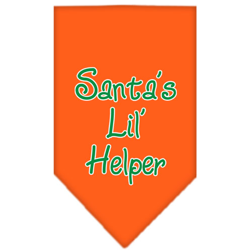 Santa Lil Helper Screen Print Bandana Orange Small