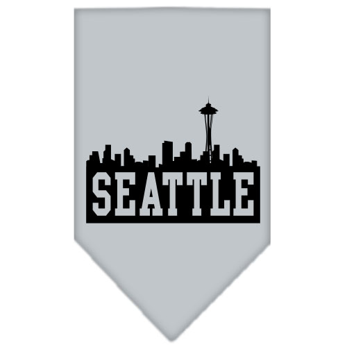 Seattle Skyline Screen Print Bandana Grey Large